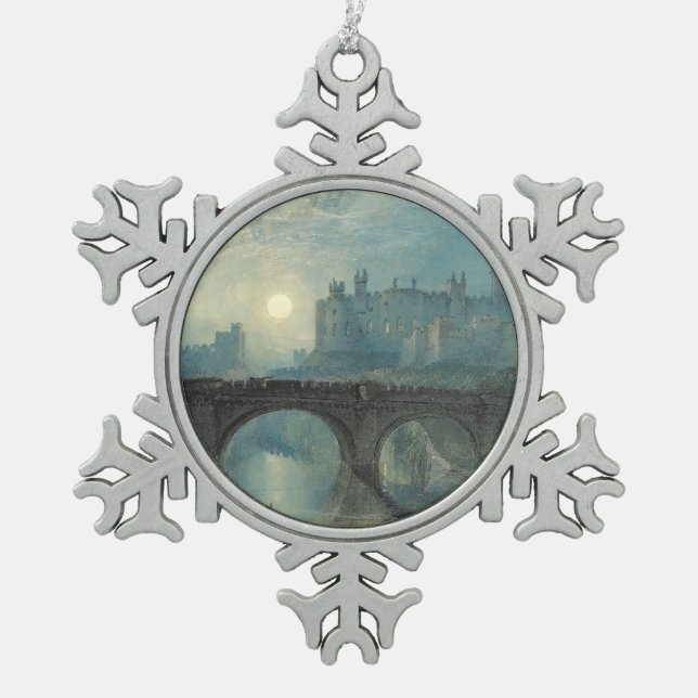 William Turner Alnwick Castle Schneeflocken Zinn-Ornament (Vorderseite)