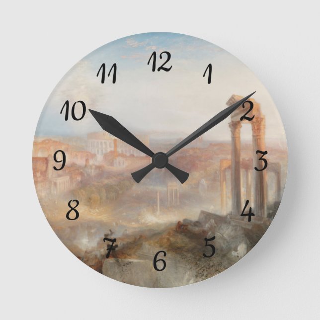 William Turner British - Modernes Rom-Campo Vaccin Runde Wanduhr (Vorderseite)