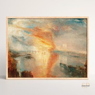 William Turner Burning of the Houses Parliament Poster