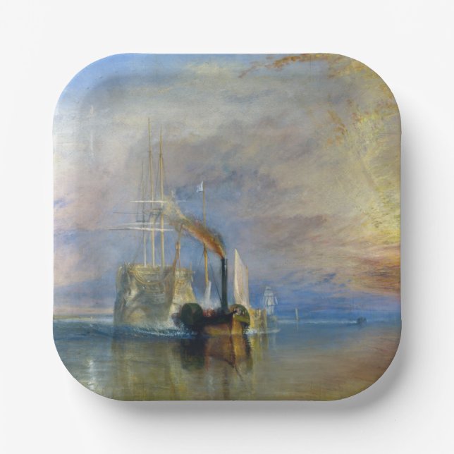 William Turner - Der Kampftemeraire Pappteller (Vorderseite)
