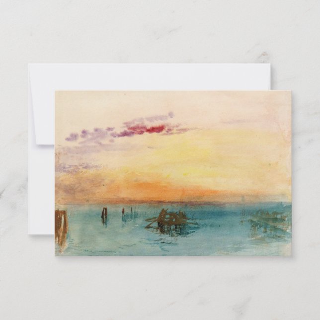 William Turner - Die Lagune bei Venedig bei Sonnen Dankeskarte (Vorderseite)