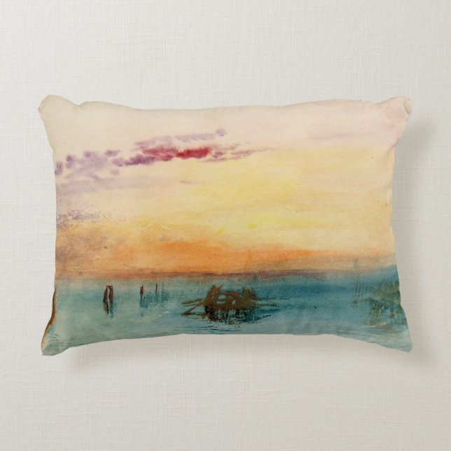 William Turner - Die Lagune bei Venedig bei Sonnen Dekokissen (Vorderseite)
