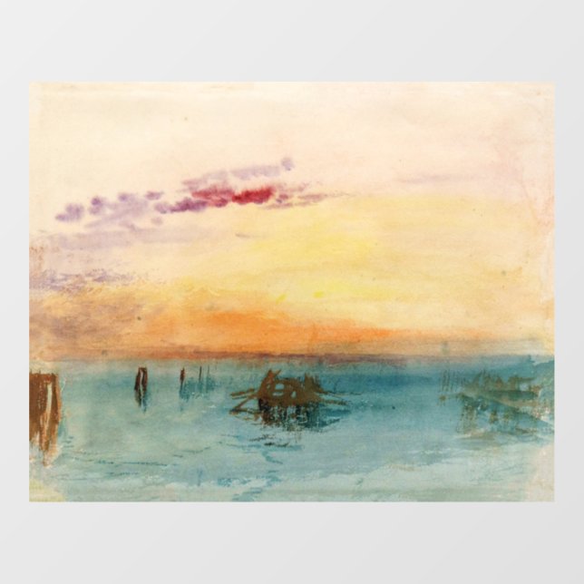 William Turner - Die Lagune bei Venedig bei Sonnen Fensteraufkleber (Blatt)