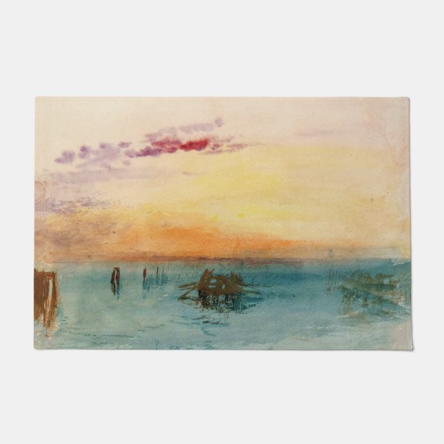 William Turner - Die Lagune bei Venedig bei Sonnen Fußmatte (Vorderseite)