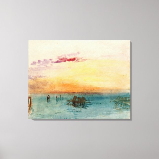 William Turner - Die Lagune bei Venedig bei Sonnen Leinwanddruck (Vorderseite)