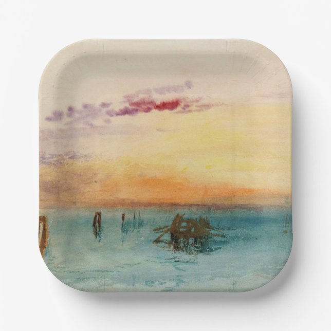 William Turner - Die Lagune bei Venedig bei Sonnen Pappteller (Vorderseite)