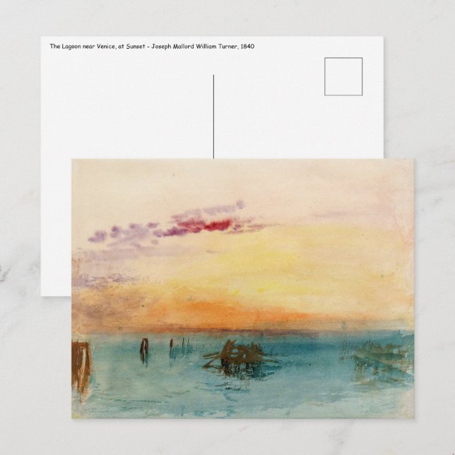 William Turner - Die Lagune bei Venedig bei Sonnen Postkarte (Vorne/Hinten)