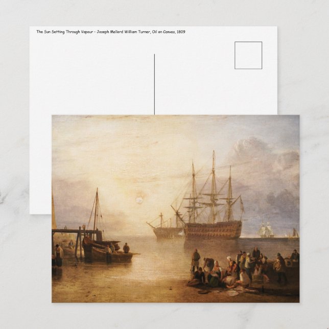 William Turner - Die Sonnenlandschaft durch Vapor Postkarte (Vorne/Hinten)