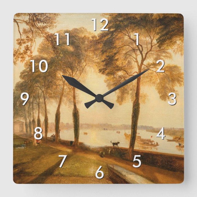 William Turner - Mortlake Terrace Quadratische Wanduhr (Vorderseite)