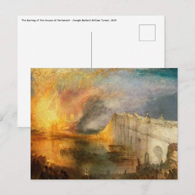 William Turner - The Burning of the Parliament Postkarte (Vorne/Hinten)