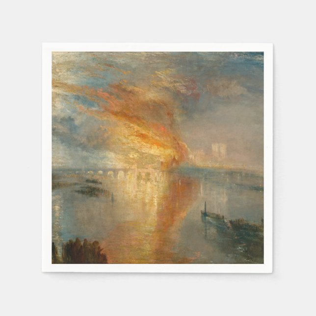William Turner - The Burning of the Parliament Serviette (Vorderseite)