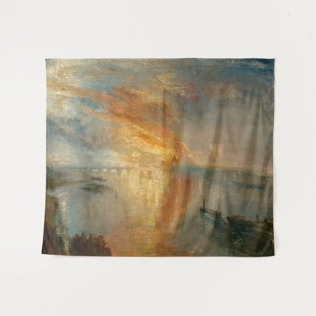 William Turner - The Burning of the Parliament Wandteppich (Vorderseite (Horizontal))