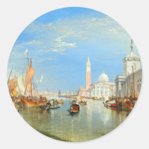 William Turner - Venedig, Die Dogana & San Giorgio Runder Aufkleber