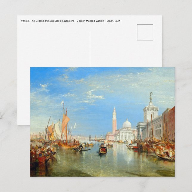 William Turner - Venedig, The Dogano & San Giorgio Postkarte (Vorne/Hinten)