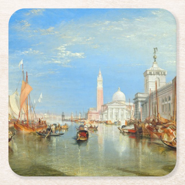 William Turner - Venedig, The Dogano & San Giorgio Rechteckiger Pappuntersetzer (Vorderseite)