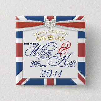 William u. Kate, die Gedenkandenken-Button Wedding Button