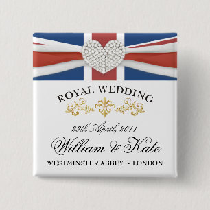 William- u. Katehochzeits-Andenken-Buttone Button