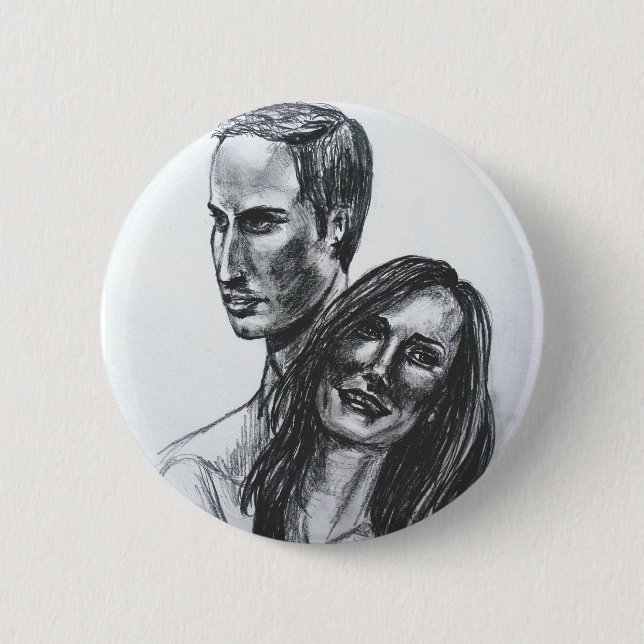 William- und Catherine-Abzeichen Button (Vorderseite)