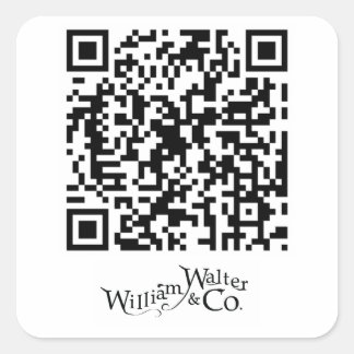 William Walter und Co-QR-Code-Aufkleber Quadratischer Aufkleber