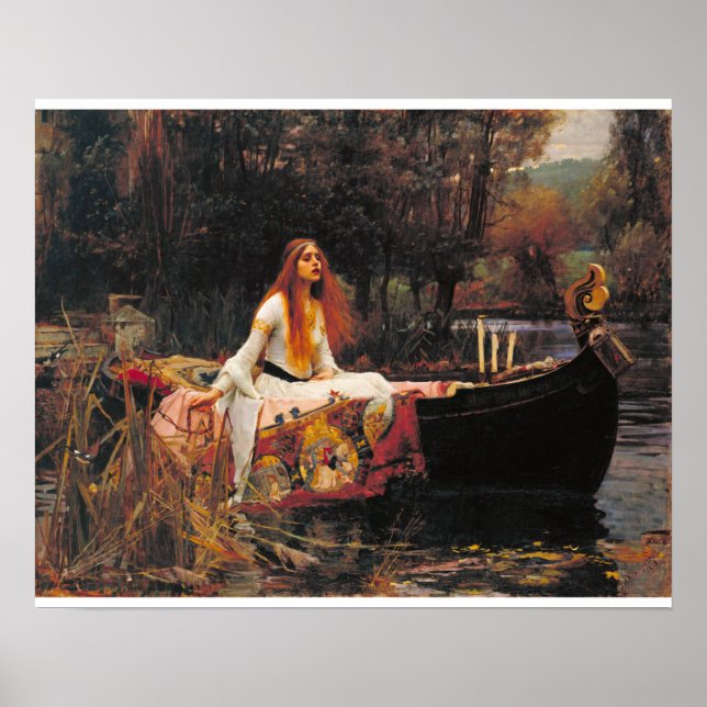 William Waterhouse - Die Dame von Shalott Poster (Vorne)