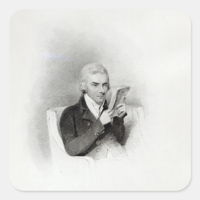 William Wilberforce Quadratischer Aufkleber (Vorderseite)