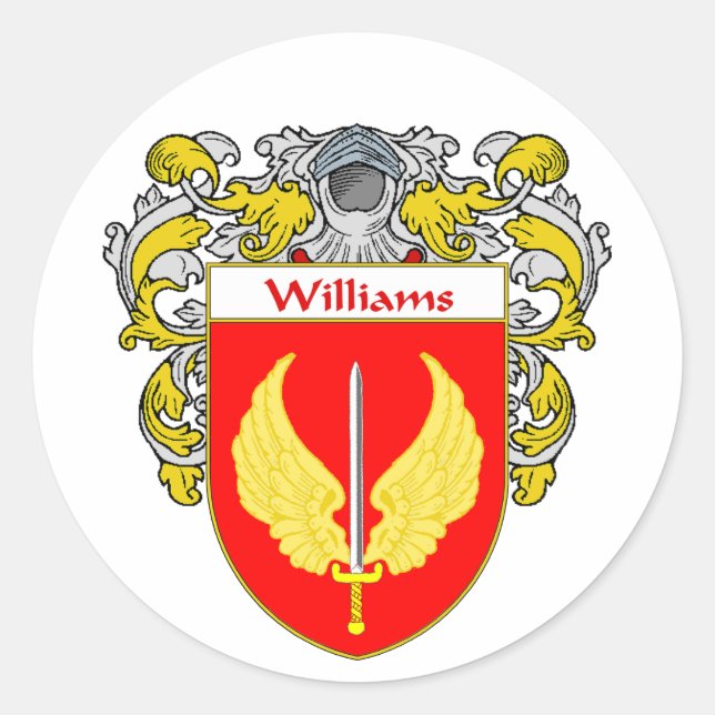 Williams Coat of Arms (mantled) Runder Aufkleber (Vorderseite)