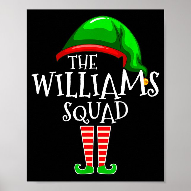 Williams Family Name Squad Matching Group Elf Chri Poster (Vorne)