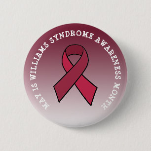 Williams-Syndrom-Bewusstseins-Monats-Band-Knopf Button