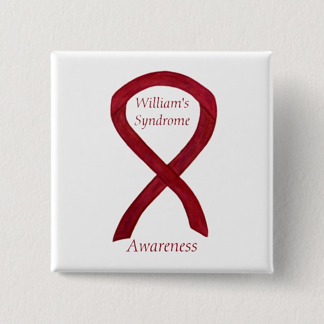 William's Syndrome Custom Awareness Ribbon Buttone Button (Vorderseite)
