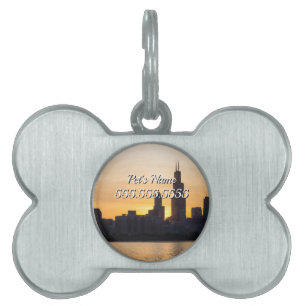 Williams Tower Sunset Silhouette Pet ID Tag Tiermarke