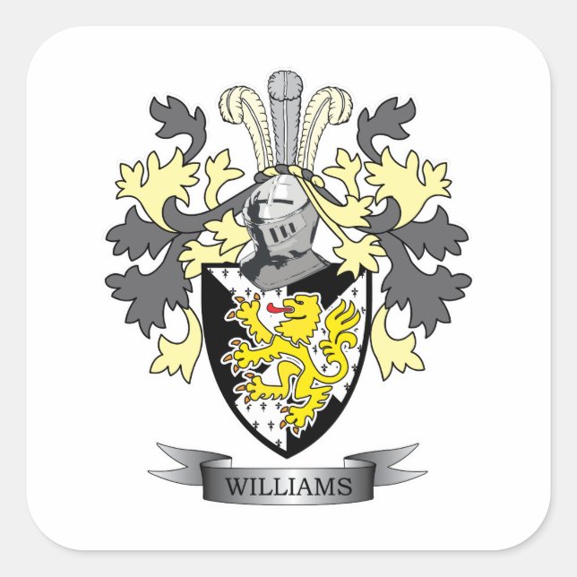 Williams-Wappen Quadratischer Aufkleber (Vorderseite)