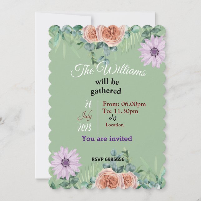 Williams Wiedersehen Einladung (Vorderseite)