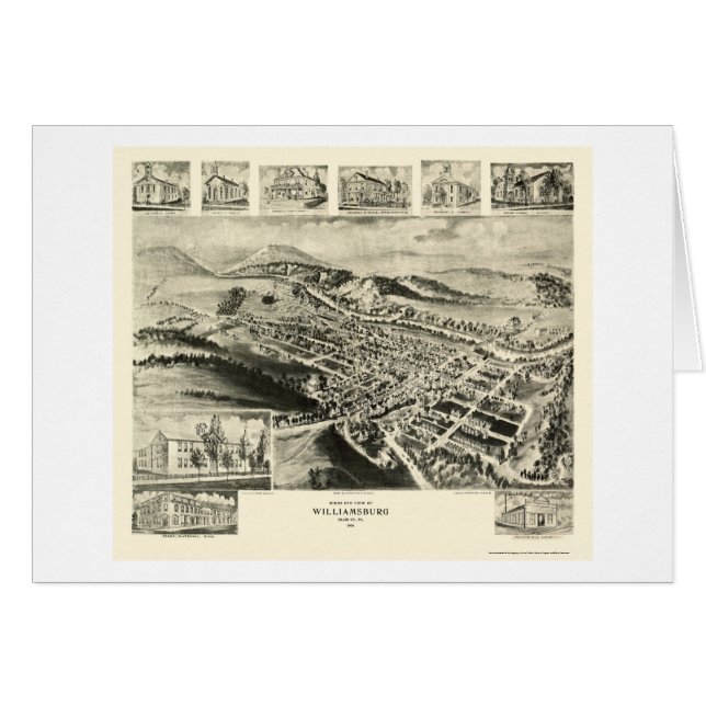 Williamsburg, carte panoramique -1906 de PA (Devant horizontal)