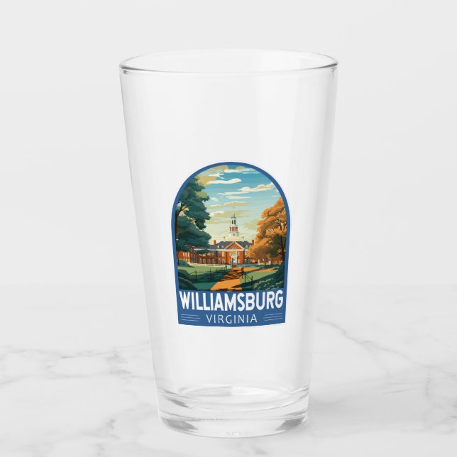 Williamsburg Virginia Reisen Kunst Vintag Glas (Vorderseite)