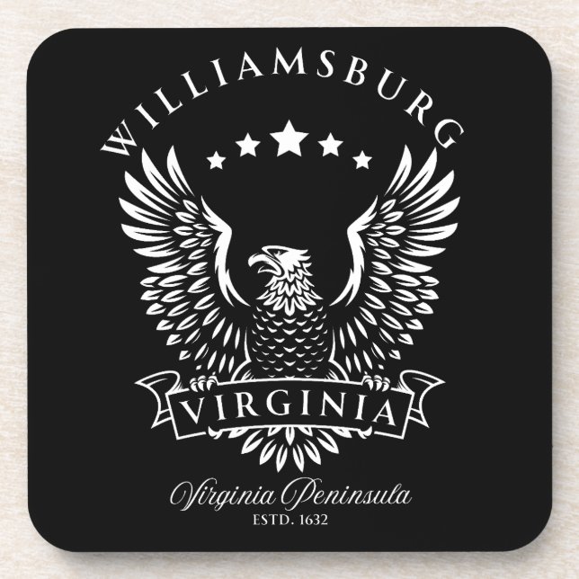 Williamsburg Virginia Vintag Eagle Getränkeuntersetzer (Vorderseite)