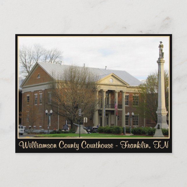 Williamson Landkreis Courthouse - Franklin, TN Postkarte (Vorderseite)