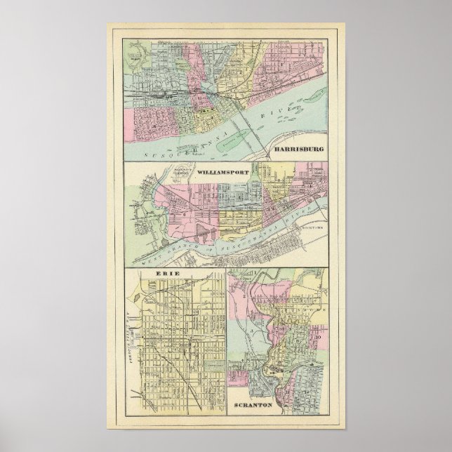 Williamsport, Erie, Scranton Poster (Vorne)