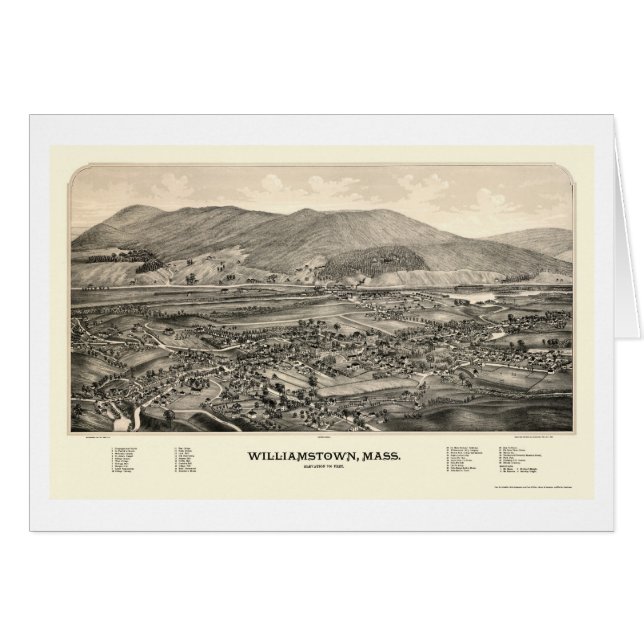 Williamstown, panoramische Karte MAs - 1889 (Vorderseite (Horizontal))