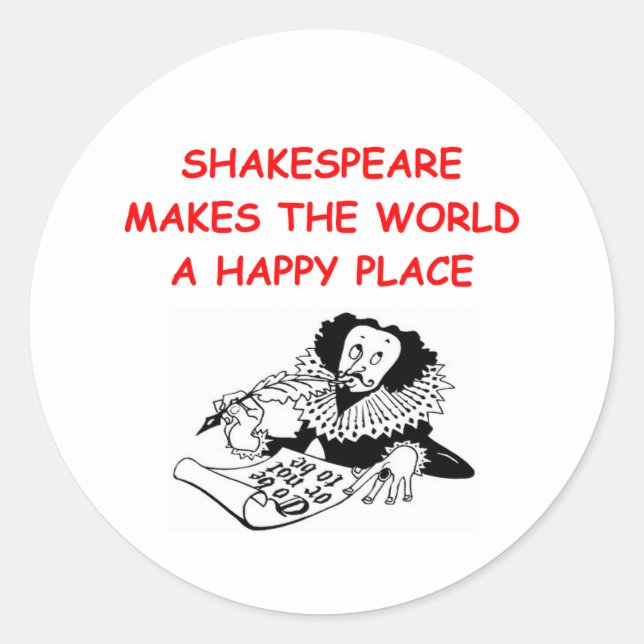 willianischer Shakespeare Runder Aufkleber (Vorderseite)