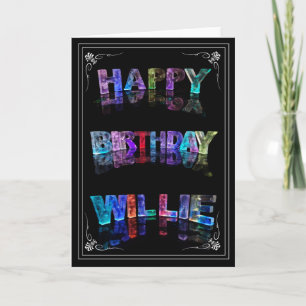 Willie - Name in Lights greeting card (Photo) Karte