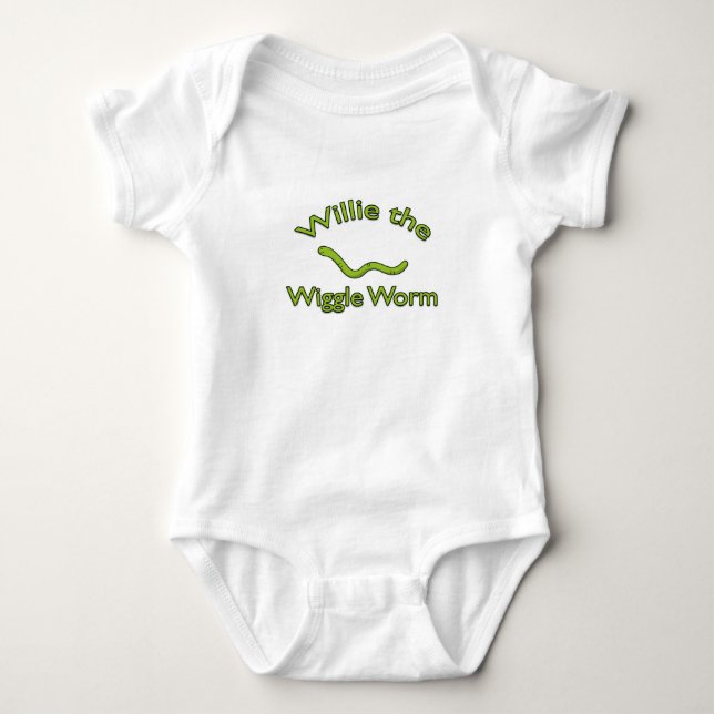 Willie the Wiggle Worm Baby One Piece Strampler (Vorderseite)