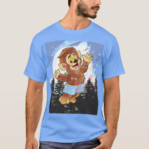 Willie the Wolf on Blue T-Shirt