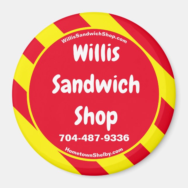 Willis Sandwich Shop Red/Yellow Magnet (Vorne)