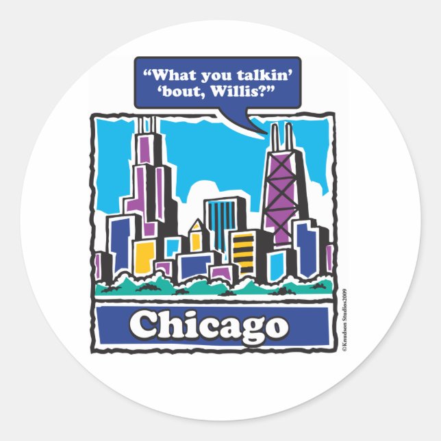 Willis Tower/Sears Tower Runder Aufkleber (Vorderseite)