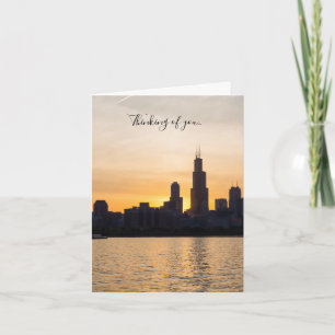 Willis Tower Sunset Silhouette Denken Sie an U Car Karte