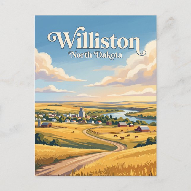 Williston, North Dakota Postkarte (Vorderseite)