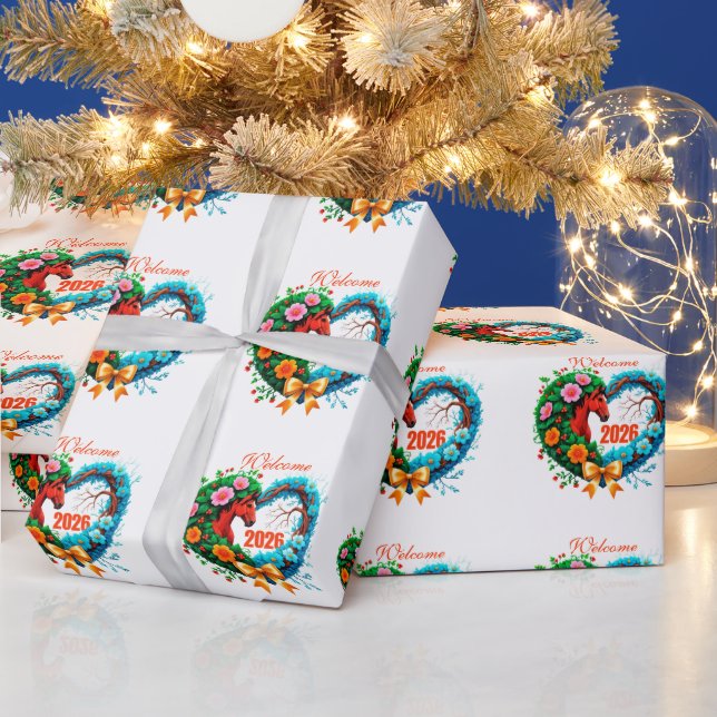 Willkommen 2026 geschenkpapier (Feiertage)