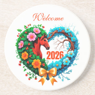 Willkommen 2026 getränkeuntersetzer