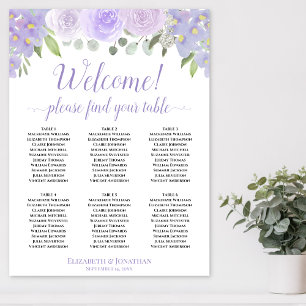 Willkommen! 6-Tisch-Lavendel-Rosen Boho-Sitzordnun Poster