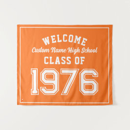 Willkommen Abschlussklasse 1976, Orange-Abschlussf Wandteppich